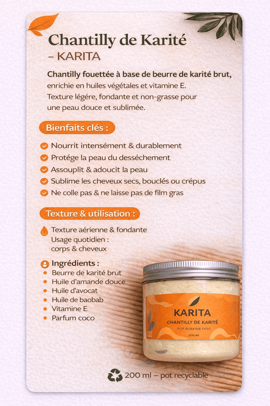 Chantilly de Karité Duo - KARITA NATUREL